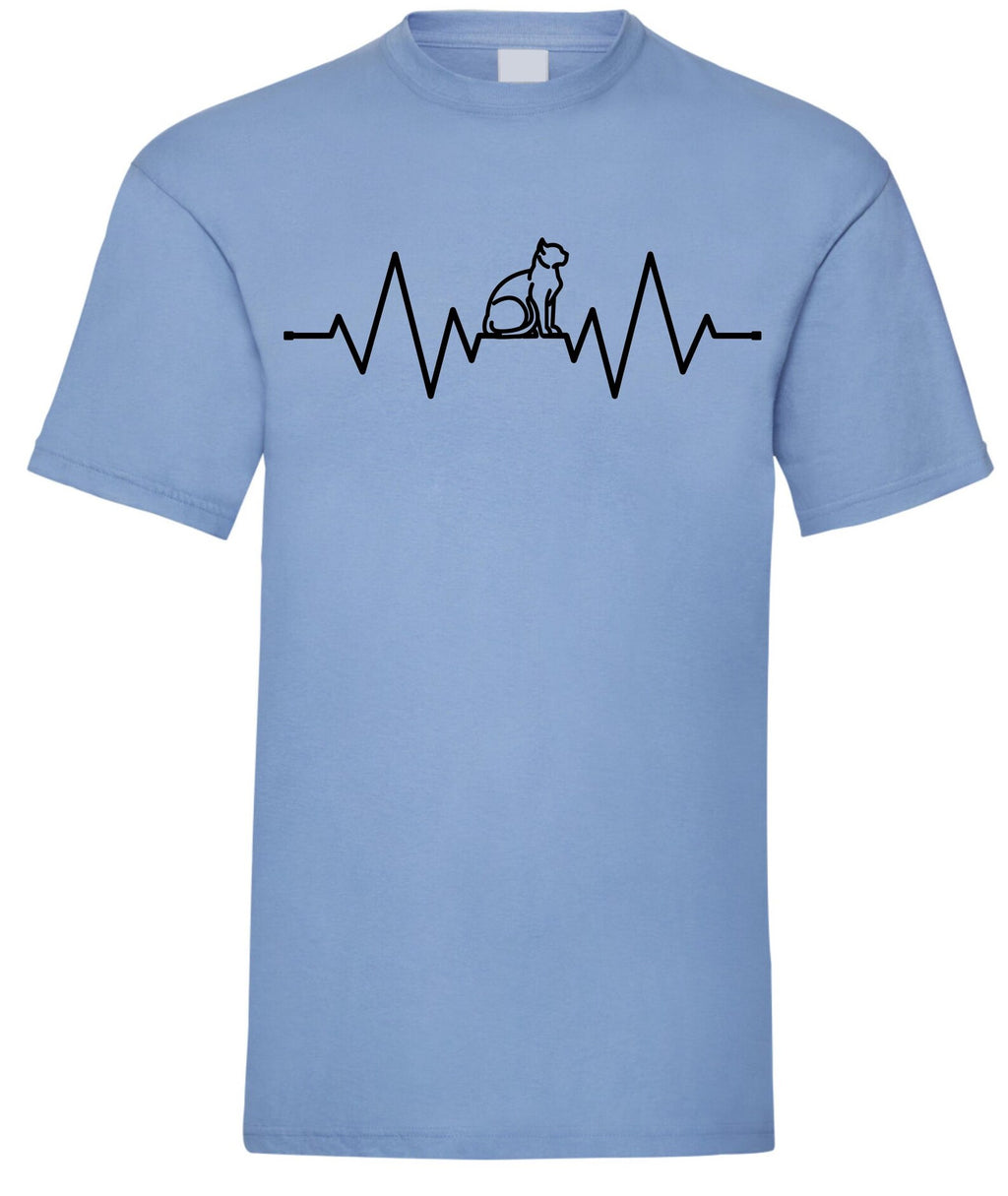 Cat Heartbeat T-Shirt: ECG Cat Lover Gift