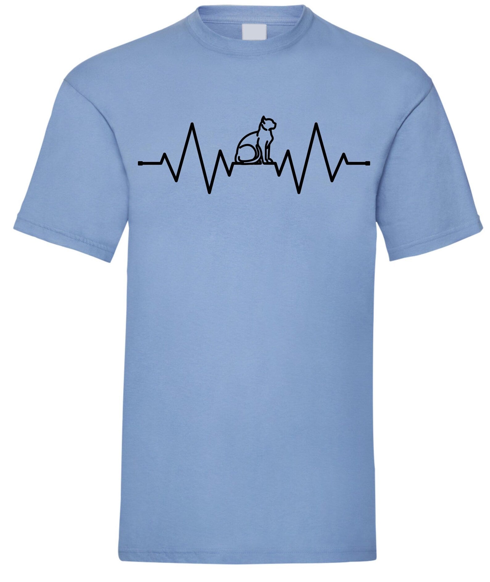 Cat Heartbeat T-Shirt: ECG Cat Lover Gift