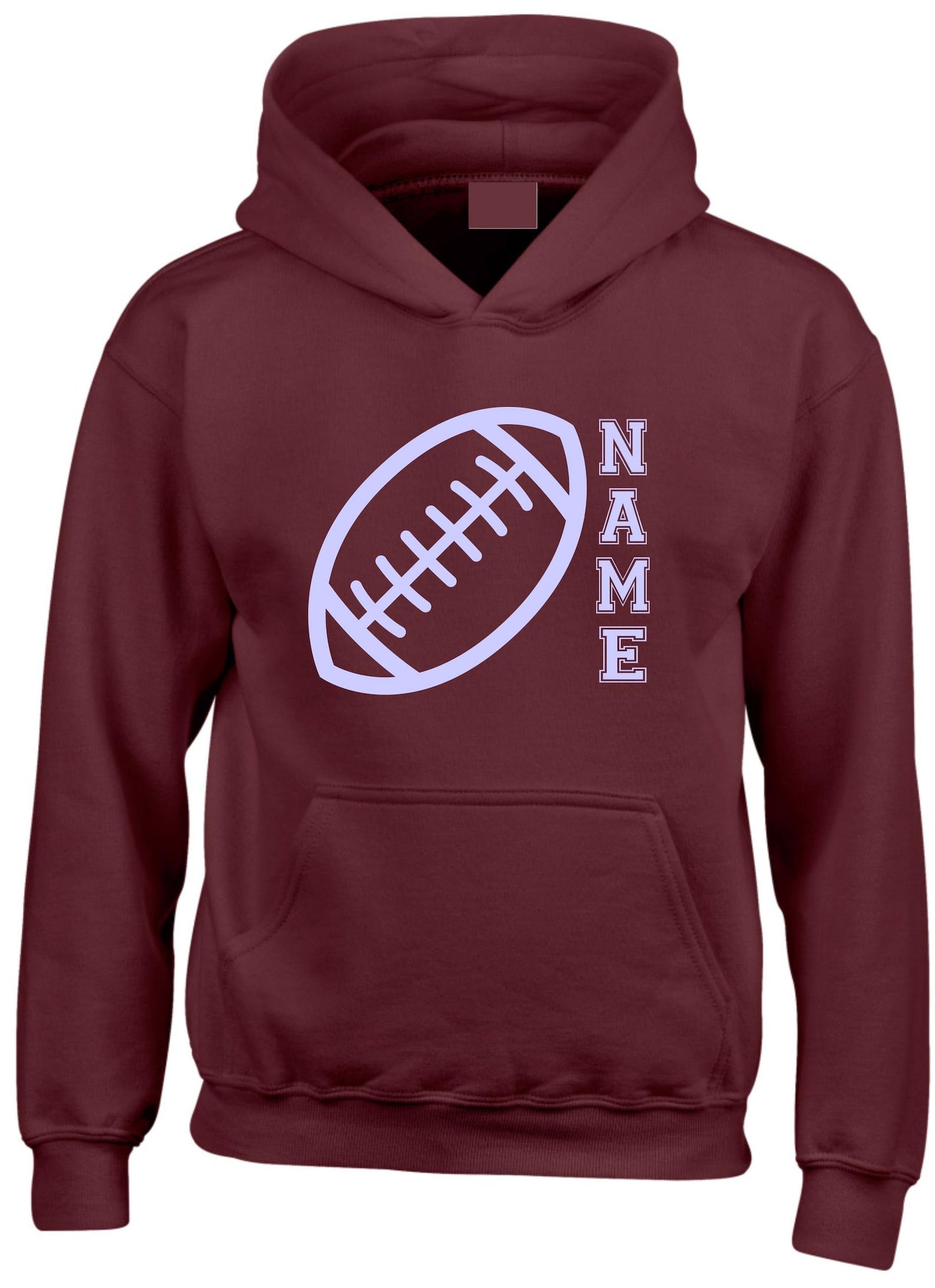 Personalized Rugby Ball Hoodie: Custom Name Print, Unisex Kids Present