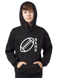 Personalized Rugby Ball Hoodie: Custom Name Print, Unisex Kids Present