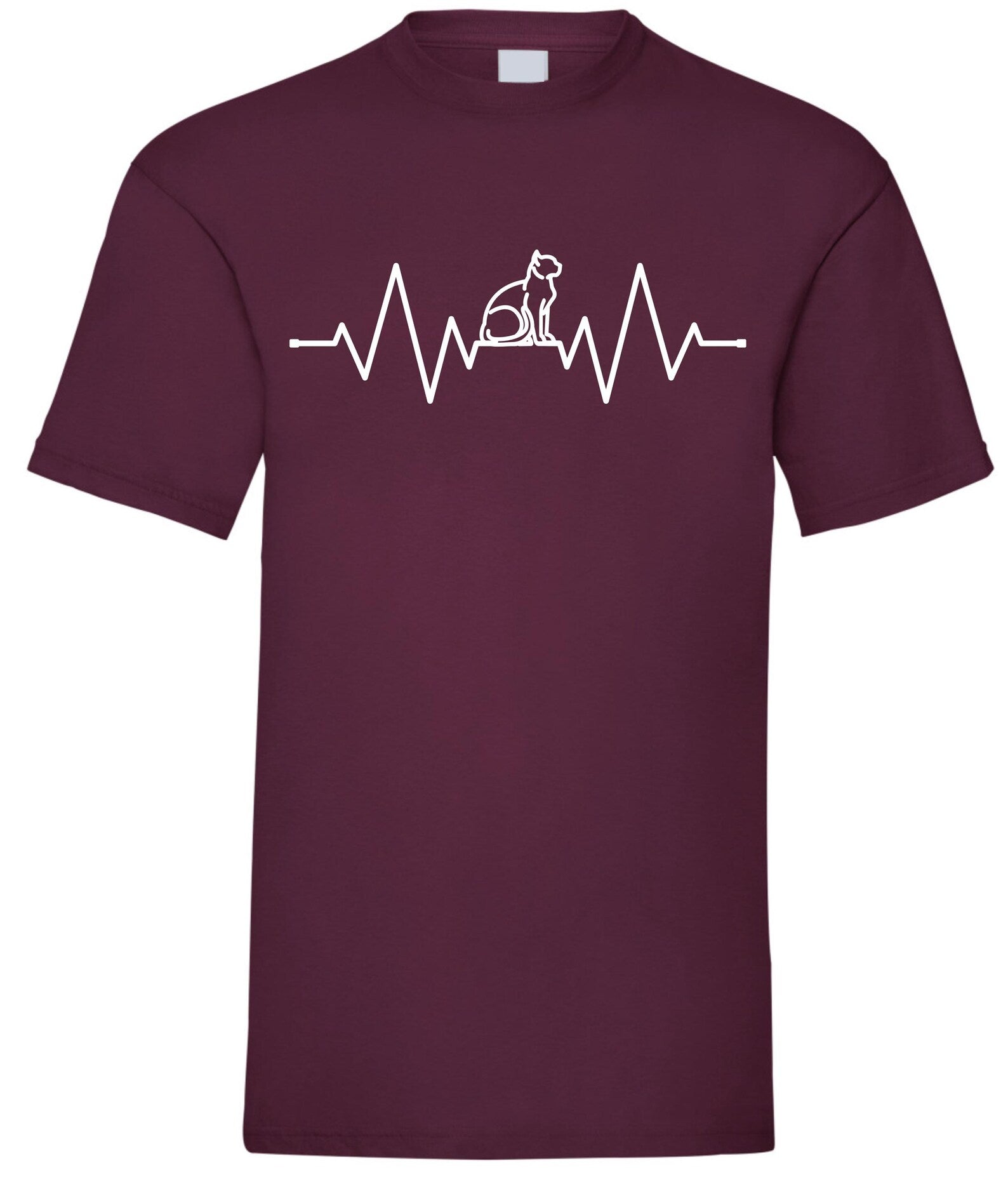 Cat Heartbeat T-Shirt: ECG Cat Lover Gift