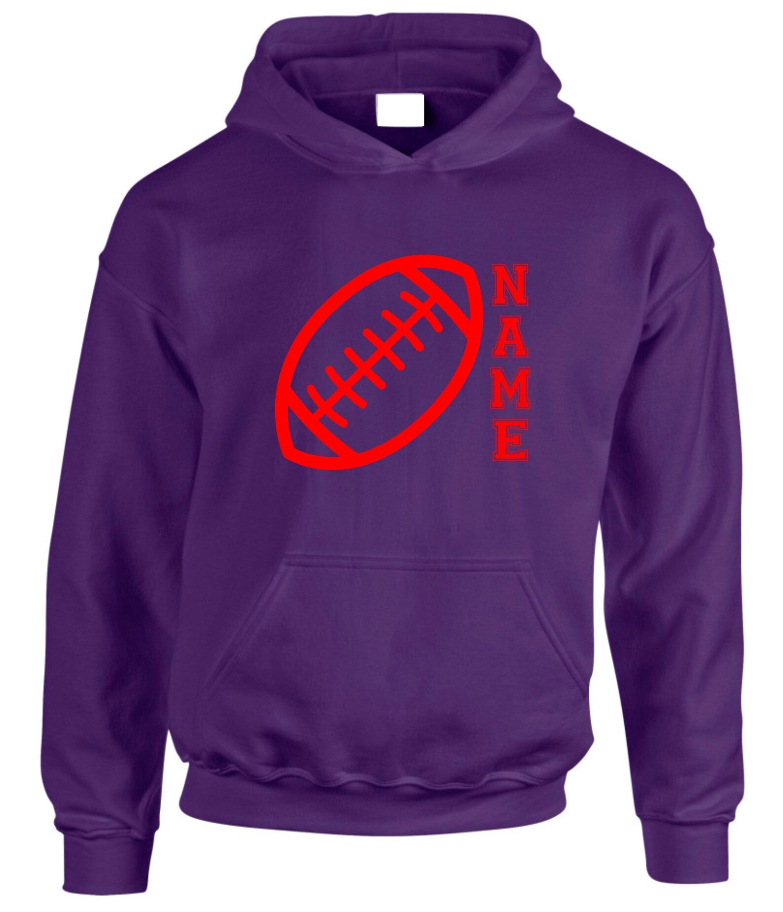 Personalized Rugby Ball Hoodie: Custom Name Print, Unisex Kids Present