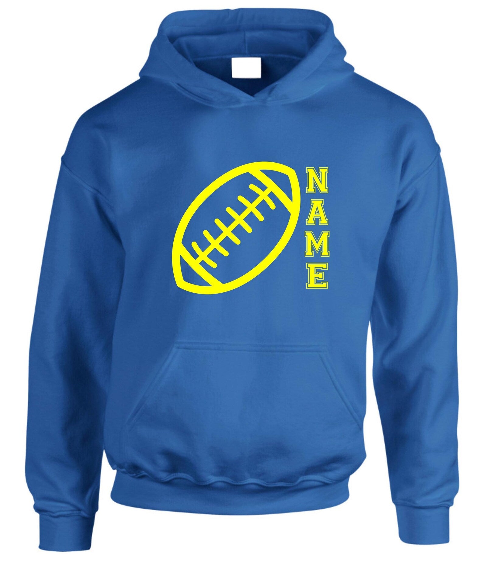 Personalized Rugby Ball Hoodie: Custom Name Print, Unisex Kids Present