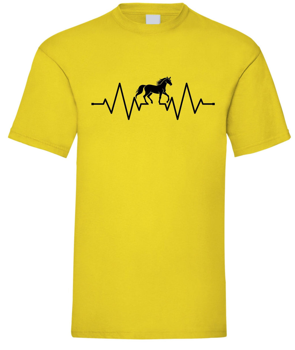 Horse T-shirt ecg heartbeat pulse cardio line dressage cob lover Birthday Present