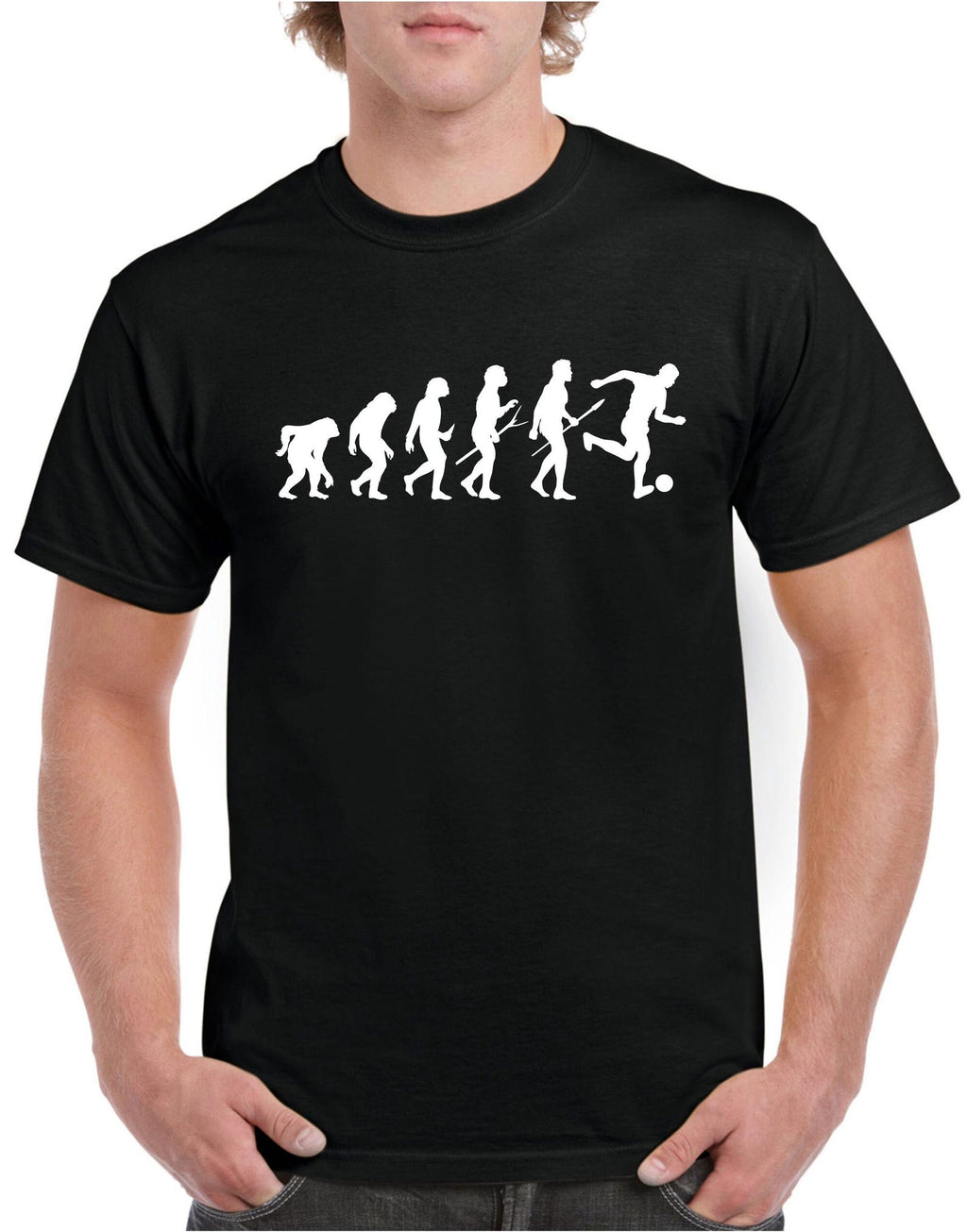 Evolution T-shirt football evolve player footballer socce design kids adults birthday gift top