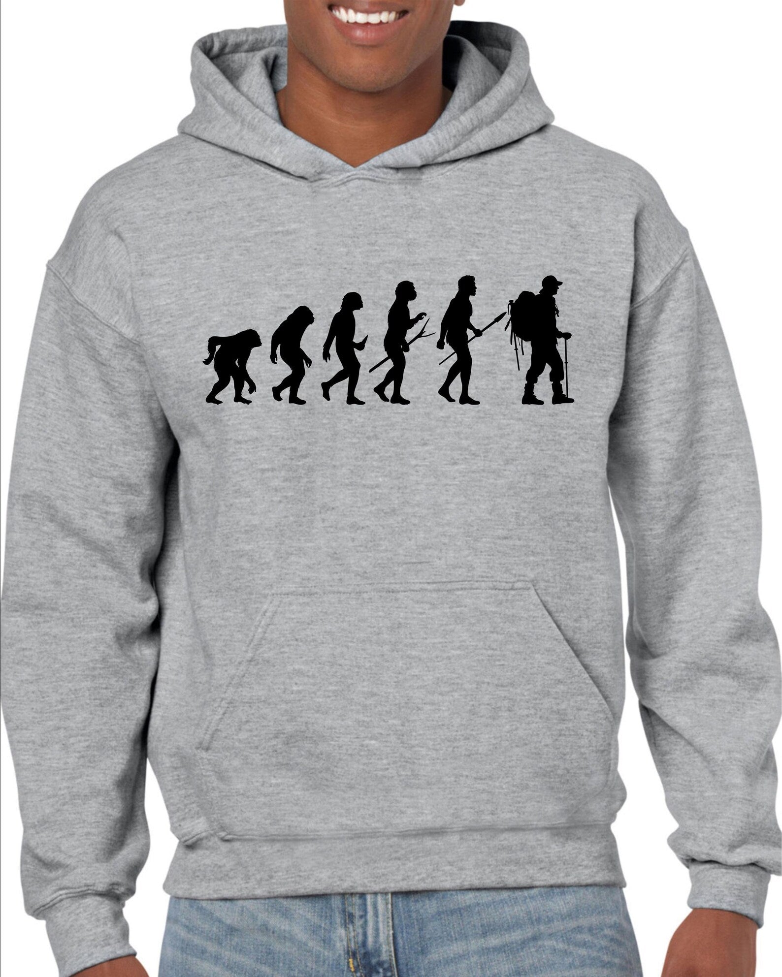 Evolution Hoodie hill climbing evolve mountain climber adventure xmas unisex gift top