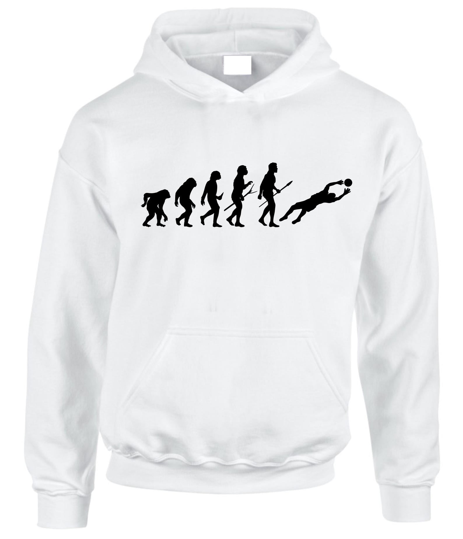 Evolution Hoodie football goalkeeper evolve footballer soccer penelty saver adults kids Present top