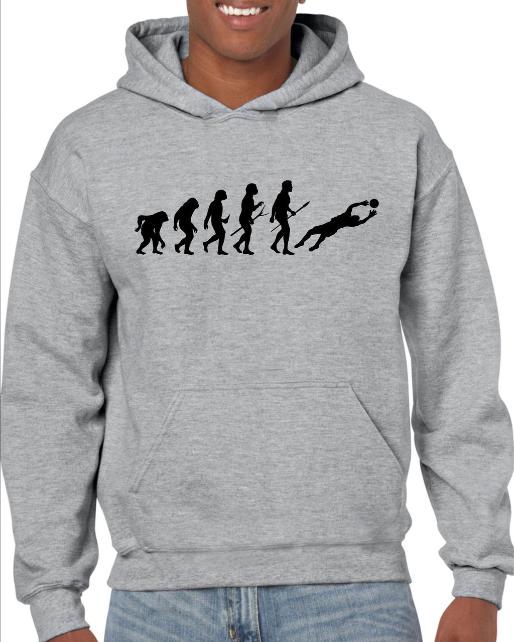 Evolution Hoodie football goalkeeper evolve footballer soccer penelty saver adults kids Present top