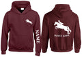 Horse rider Hoodie personalised left arm name left breast cob rear xmas Present