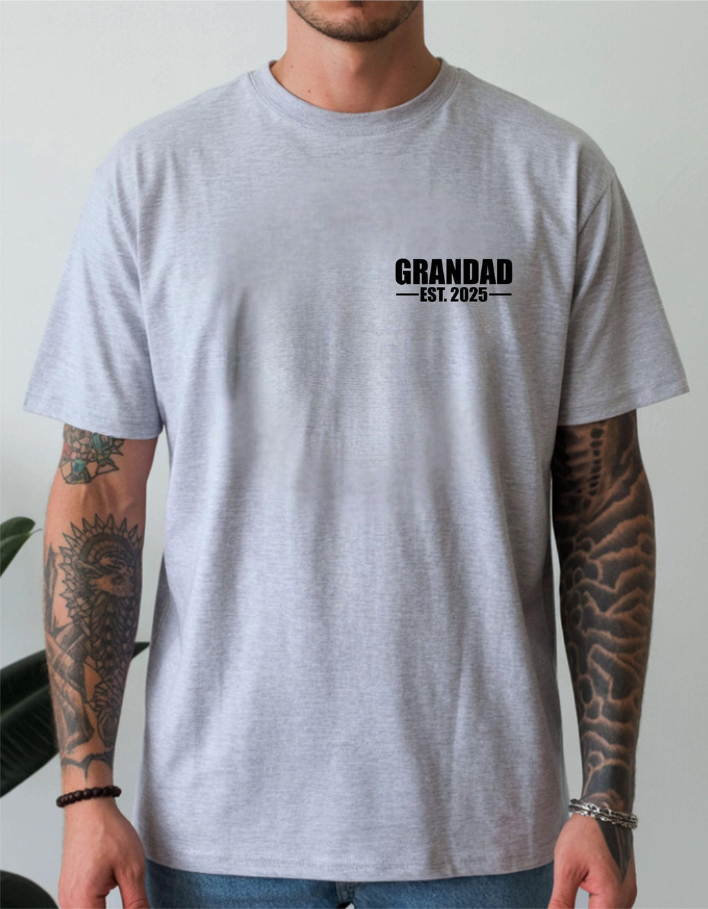 Personalised Grandad T-shirt Custom Established Date Grandpapa Grandfather Present
