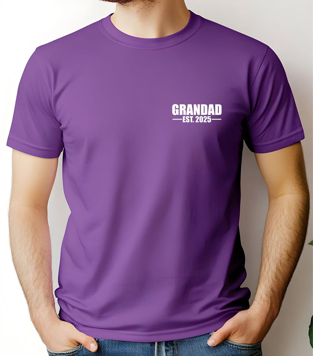 Personalised Grandad T-shirt Custom Established Date Grandpapa Grandfather Present