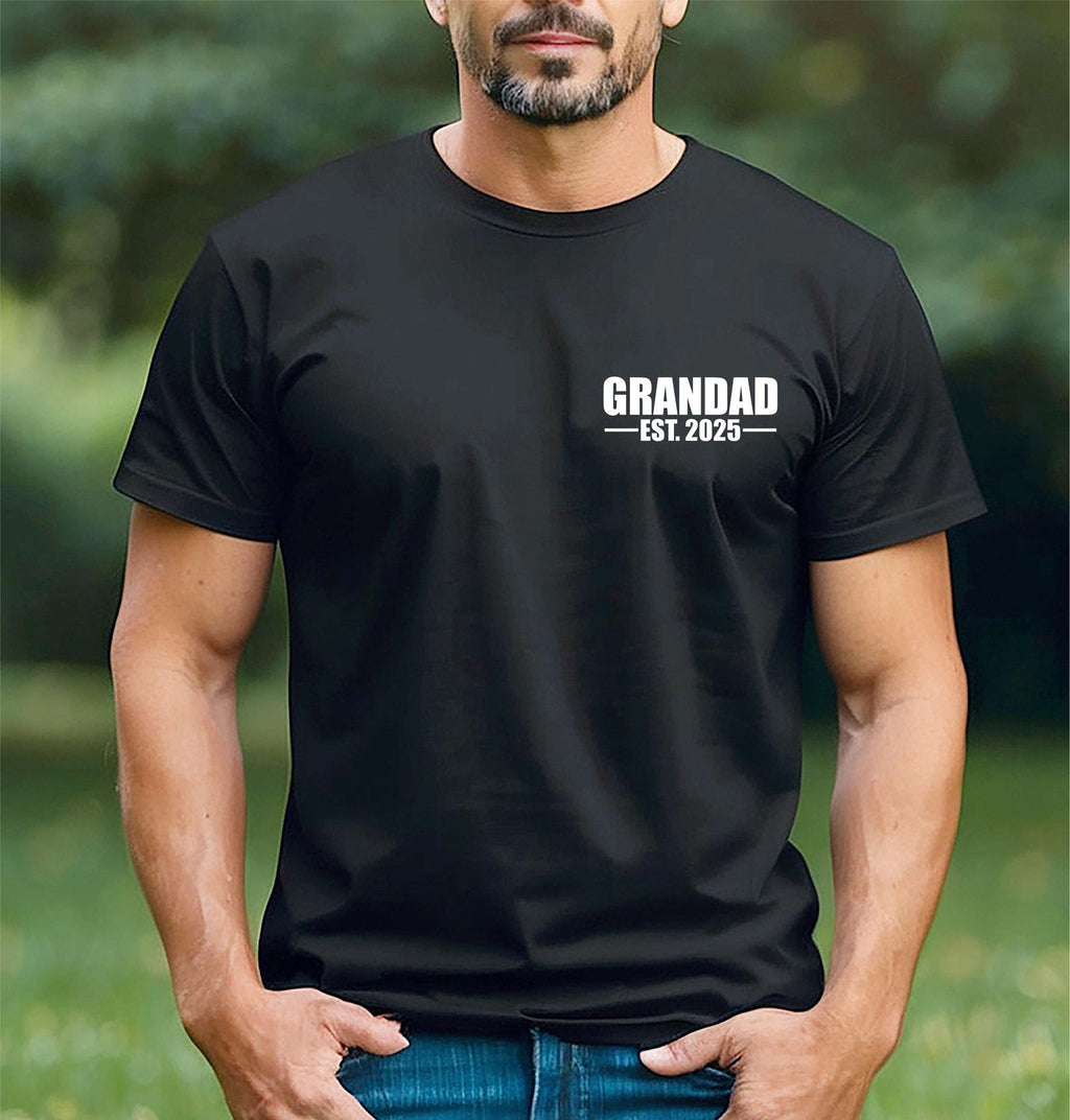 Personalised Grandad T-shirt Custom Established Date Grandpapa Grandfather Present