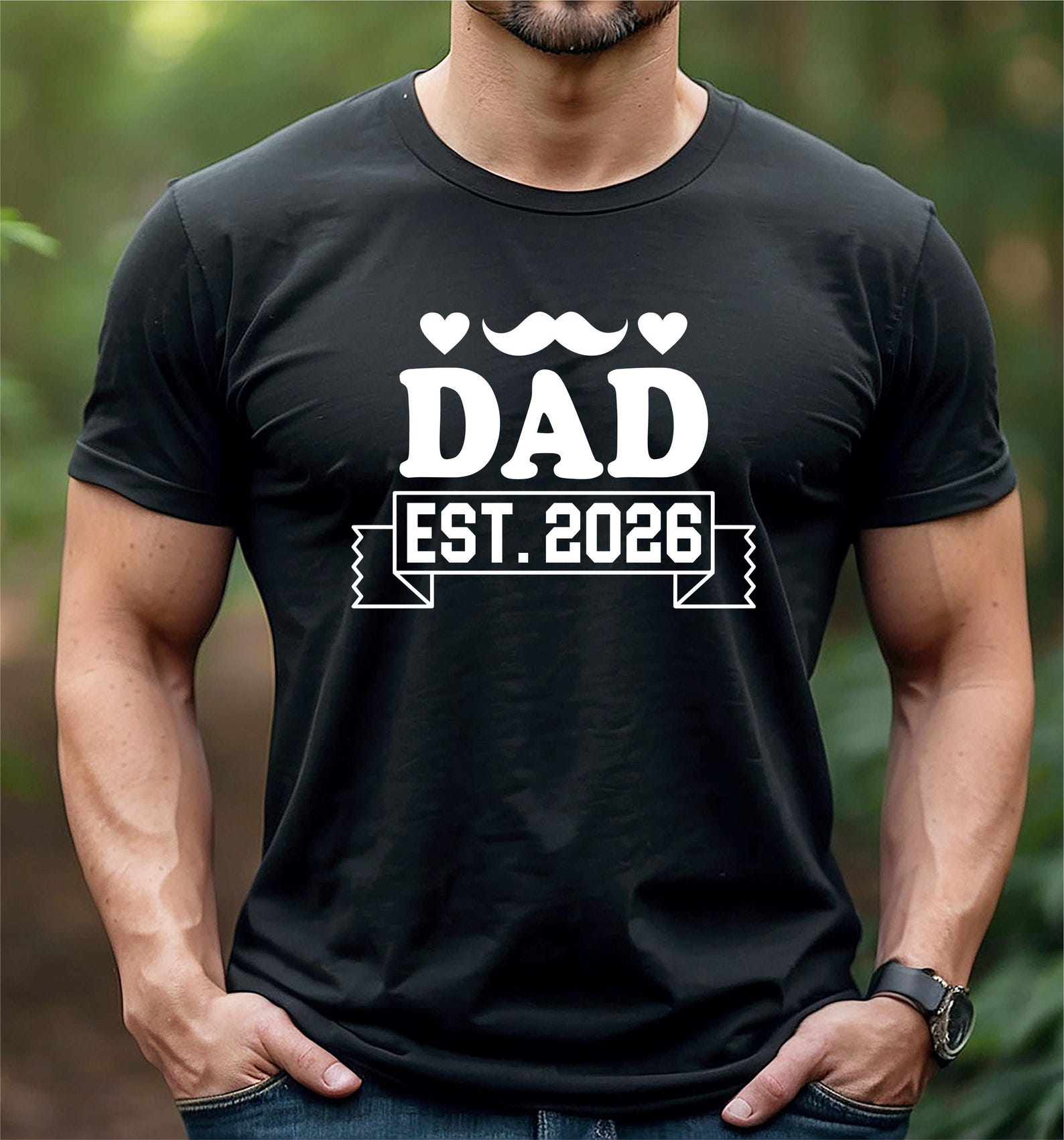 Personalised Daddy T-shirt Custom Dad Est. Any year Birthday Present For Papa