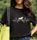 Horse T-shirt ecg heartbeat pulse cardio line dressage cob lover Birthday Present