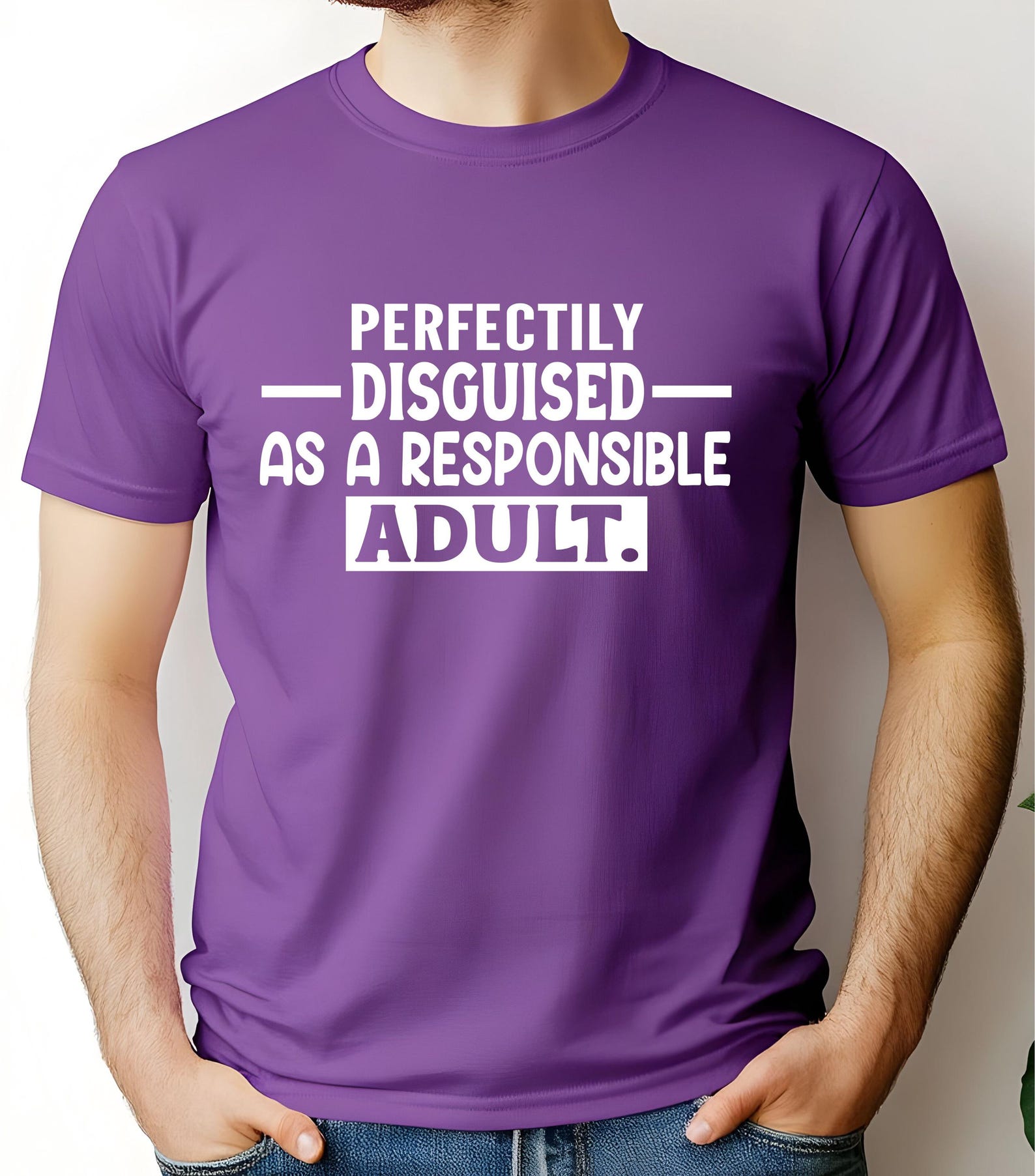 Humour T-shirt Perfectly Disguised as a Responsible Adult Grandad Birthday Present