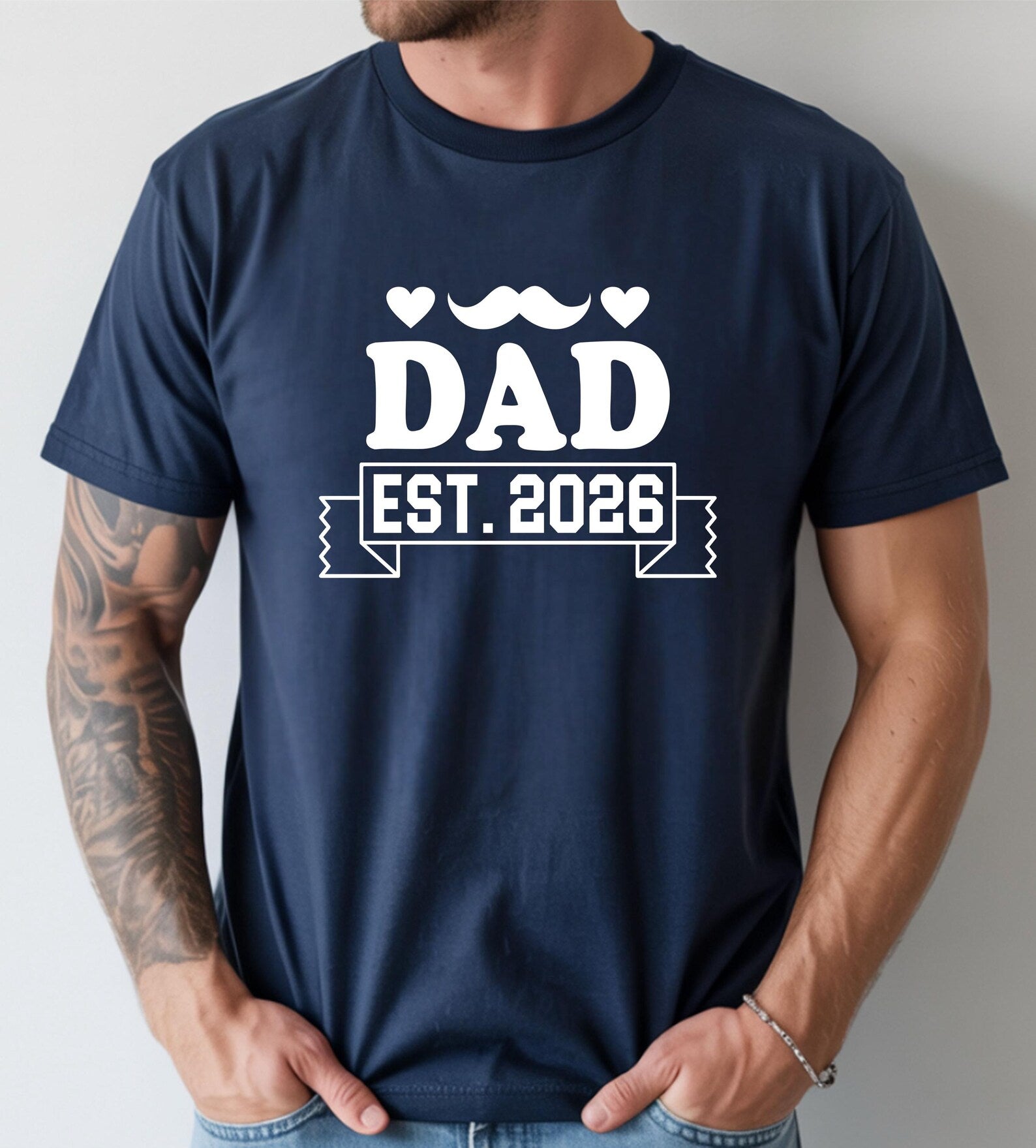 Personalised Daddy T-shirt Custom Dad Est. Any year Birthday Present For Papa