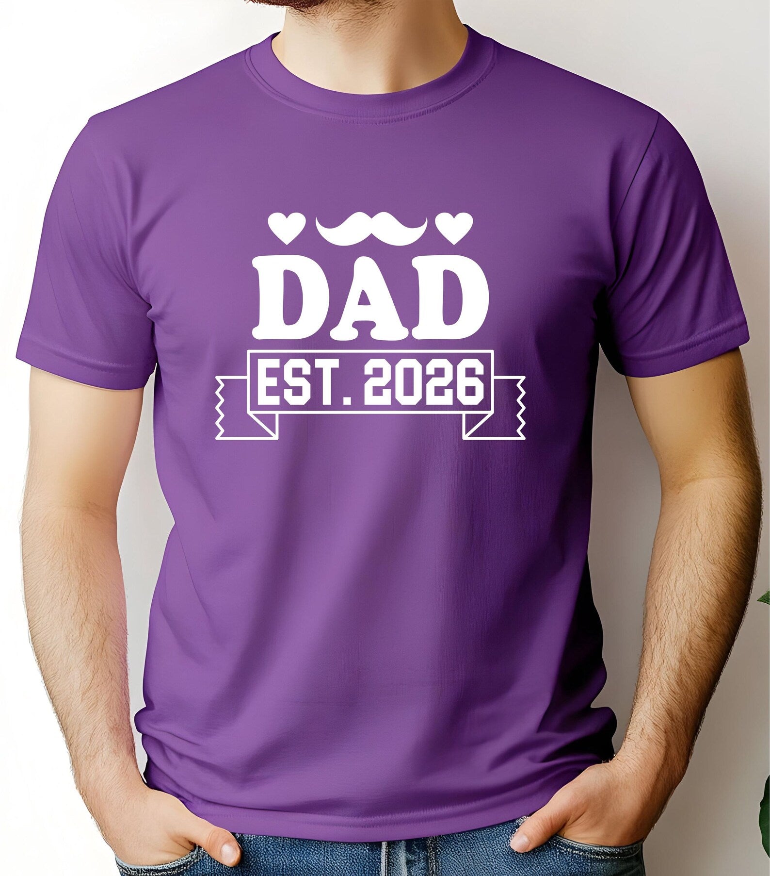 Personalised Daddy T-shirt Custom Dad Est. Any year Birthday Present For Papa