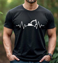 Excavator ECG T-shirt heartbeat construction tee heavy machinery operator gift excavator lover top