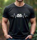 Camera Heartbeat T-shirt photographer cardio pulse ecg photography lover gift event photographing present