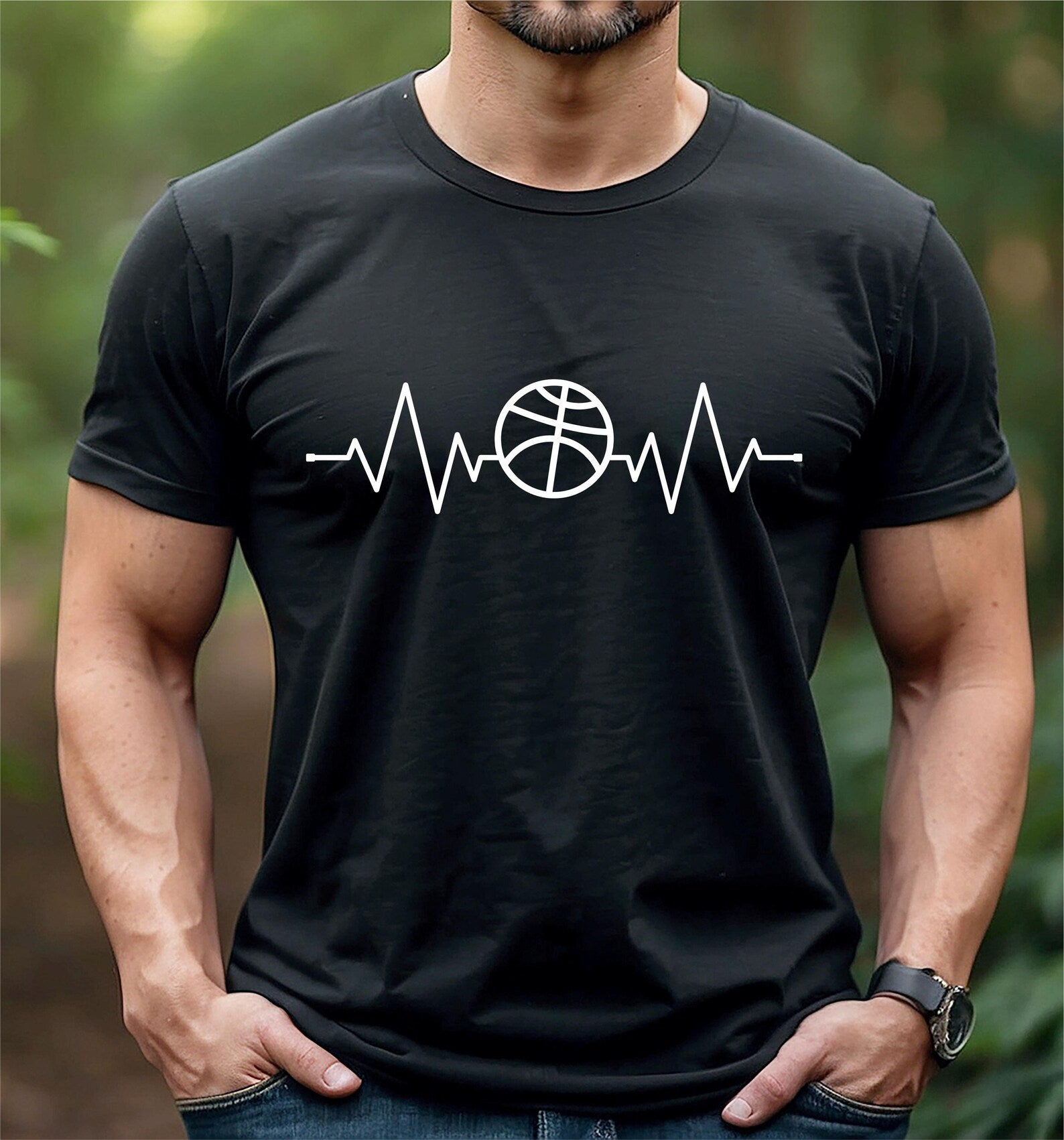 Basketball Heartbeat Pulse T-Shirt for Men and Women – 100% Cotton Sports Tee