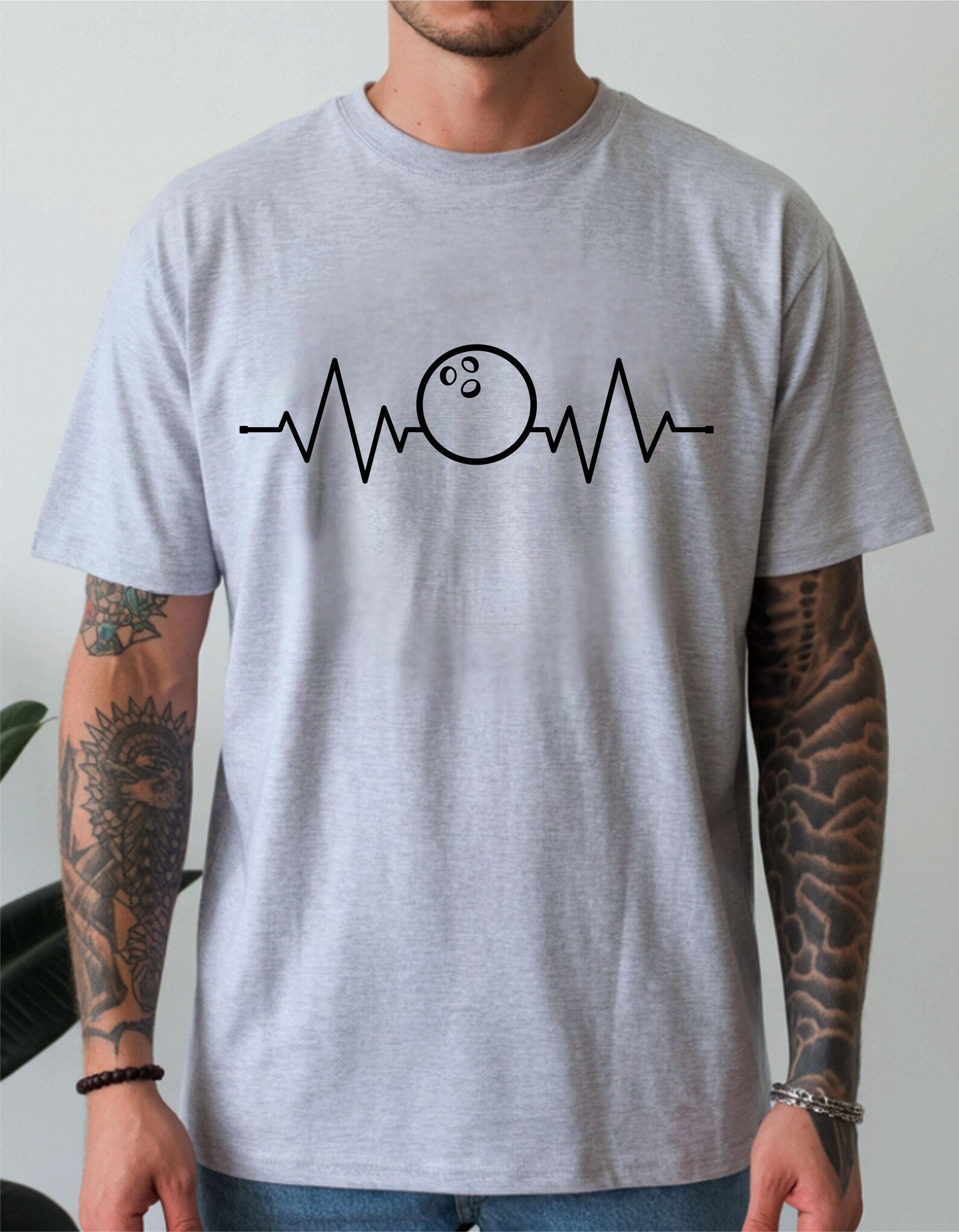 Bowling Heartbeat T-shirt bowling lover tee bowler player shirt funny duckpins birthday present