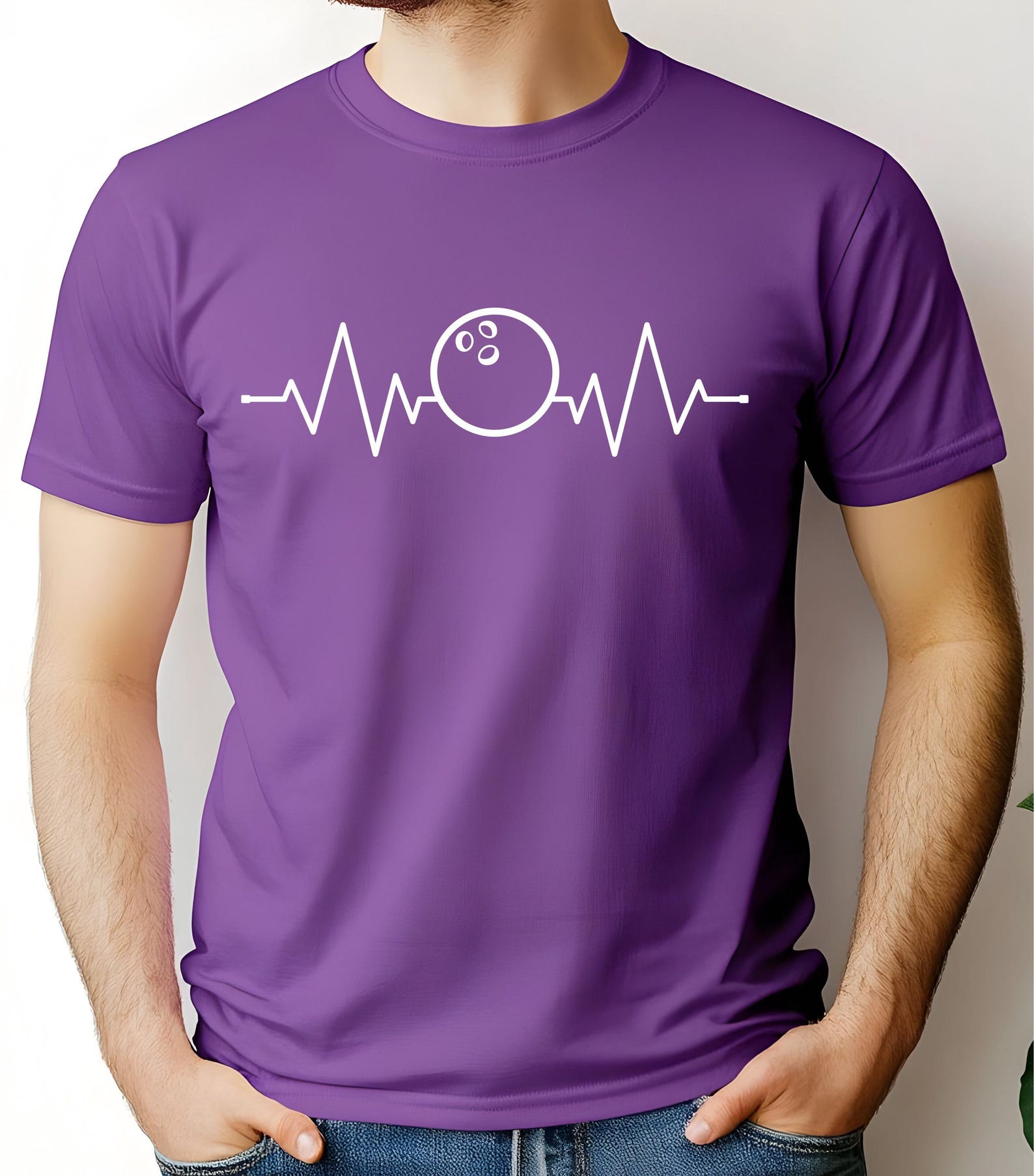 Bowling Heartbeat T-shirt bowling lover tee bowler player shirt funny duckpins birthday present