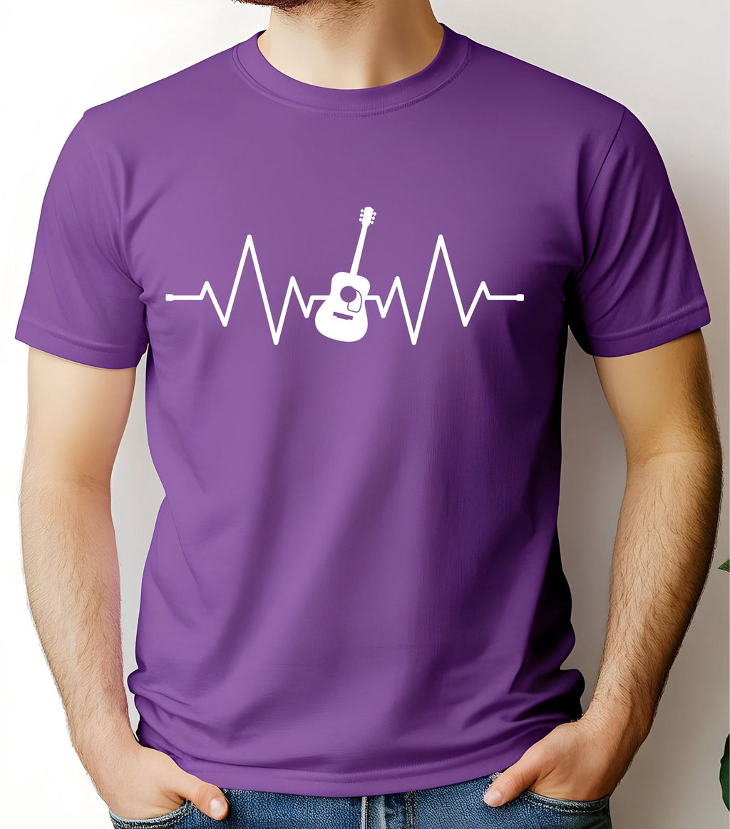 Guitar ECG Heartbeat T-Shirt: Musician Rocker Music Lover Apparel