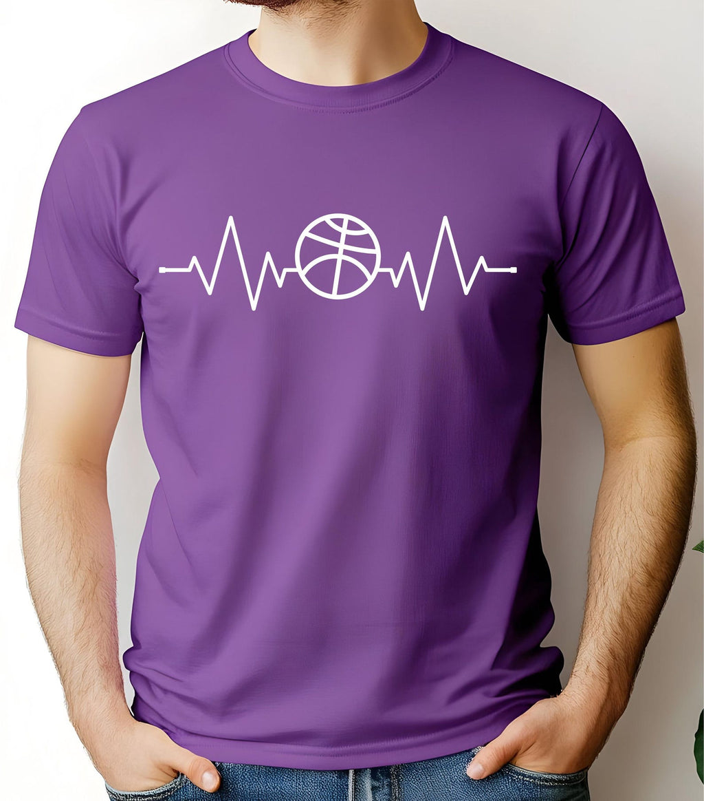 Basketball Heartbeat Pulse T-Shirt for Men and Women – 100% Cotton Sports Tee