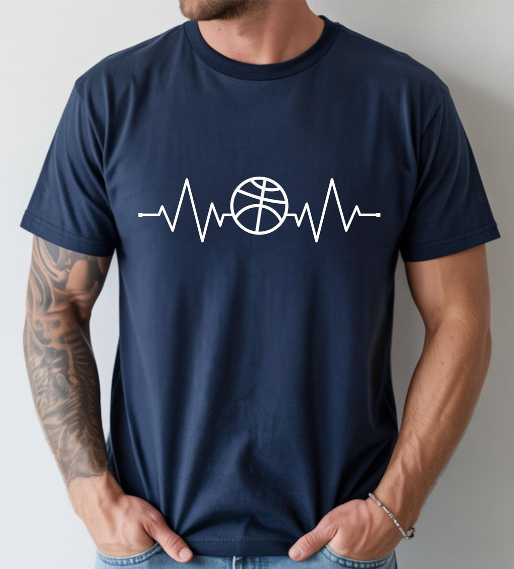 Basketball Heartbeat Pulse T-Shirt for Men and Women – 100% Cotton Sports Tee
