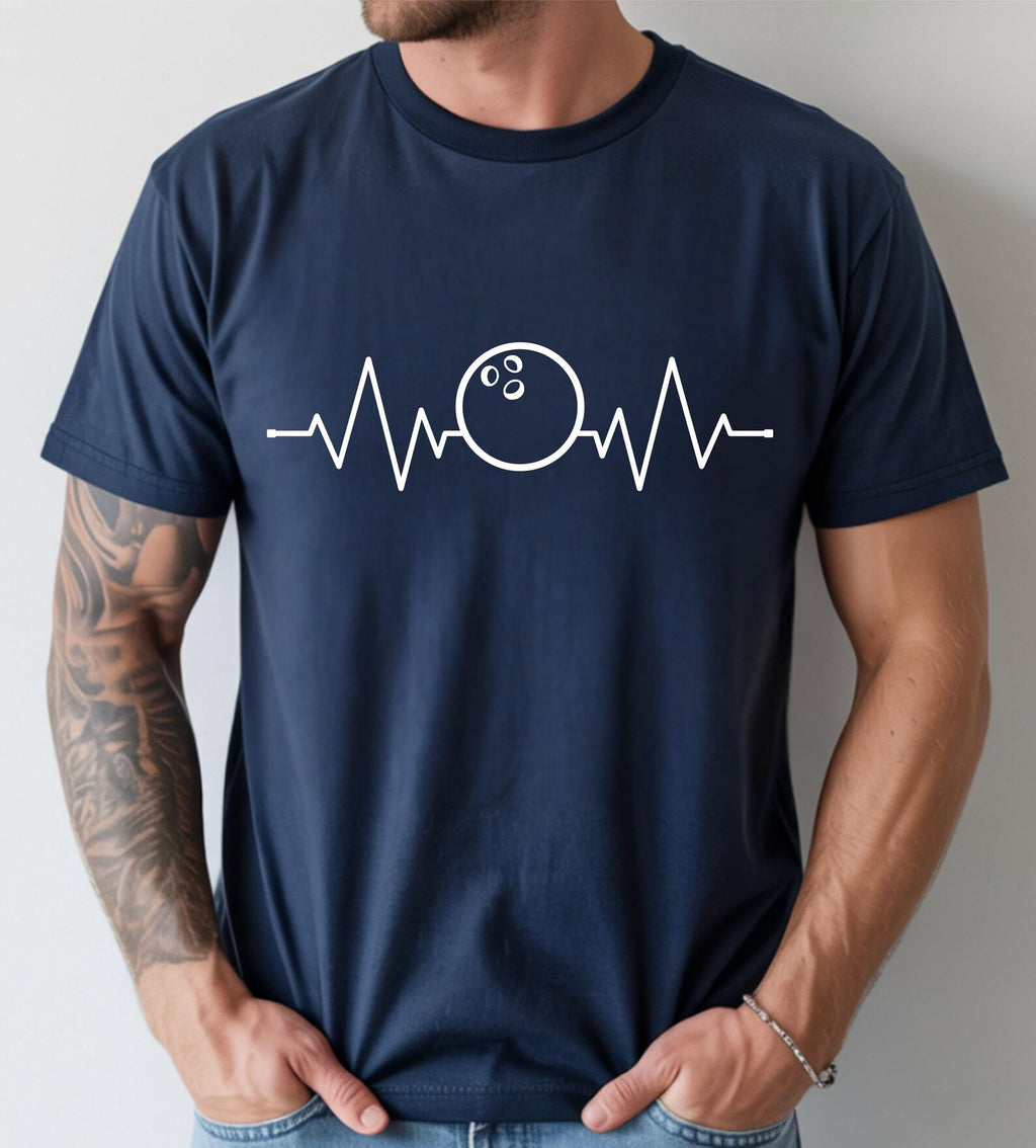 Bowling Heartbeat T-shirt bowling lover tee bowler player shirt funny duckpins birthday present